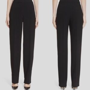 St. John Caviar Diana Wide Leg Black Pants Sz4